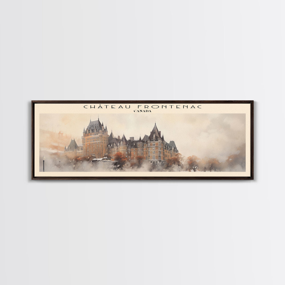 Château Frontenac COUNTRY Travel Poster Print, Framed Canvas Print, COUNTRY Travel Art, Wood Framed Art, Wall Hanging, Home Decor