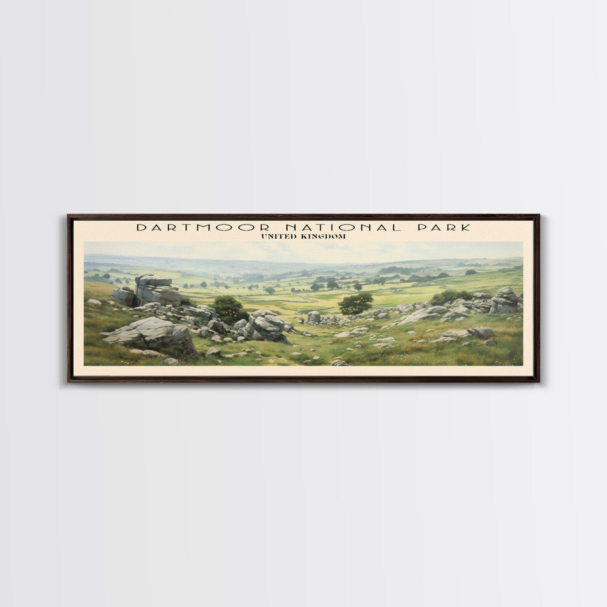 Dartmoor National Park COUNTRY Travel Poster Print, Framed Canvas Print, COUNTRY Travel Art, Wood Framed Art, Wall Hanging, Home Decor