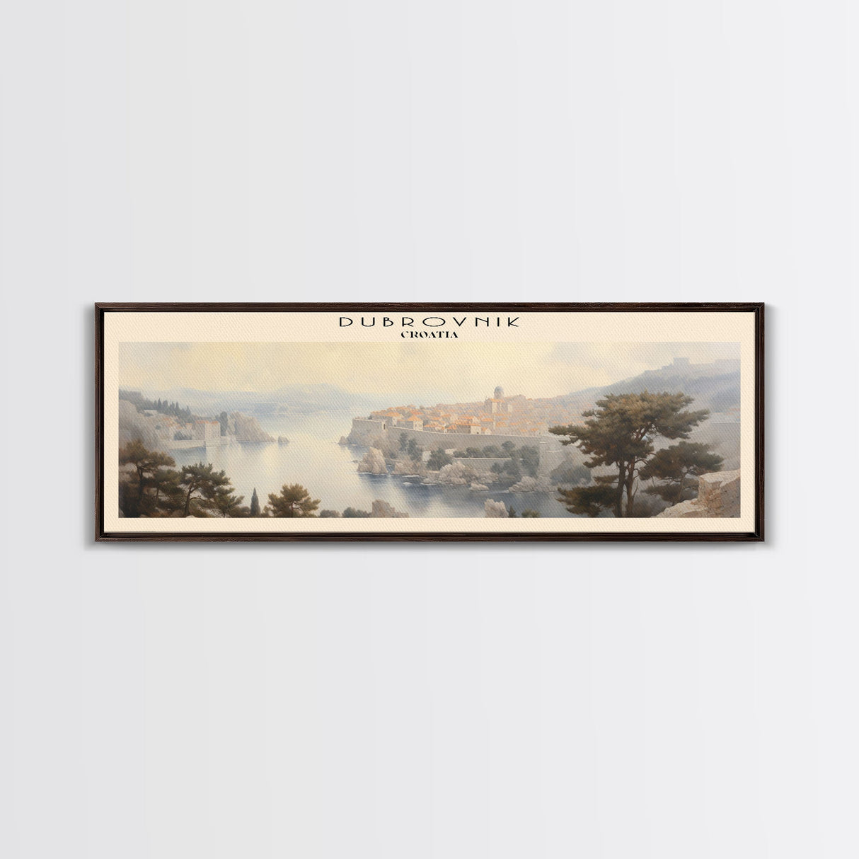 Dubrovnik COUNTRY | Framed Travel Poster Canvas Print | Trendy Wall Art | Watercolor Painting | Living Room Art | Unique Art