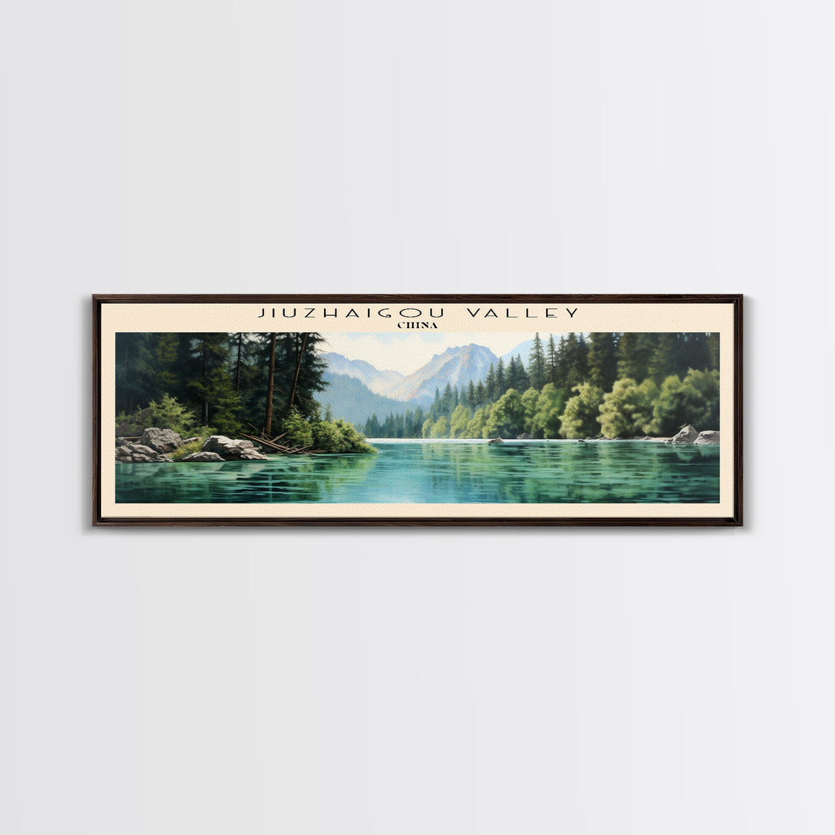 Jiuzhaigou Valley Travel Poster Print, Framed Canvas Wall Art, Metal Wall Art, COUNTRY art, Gift For Him, Travel Wall Art, Travel Lover Gift