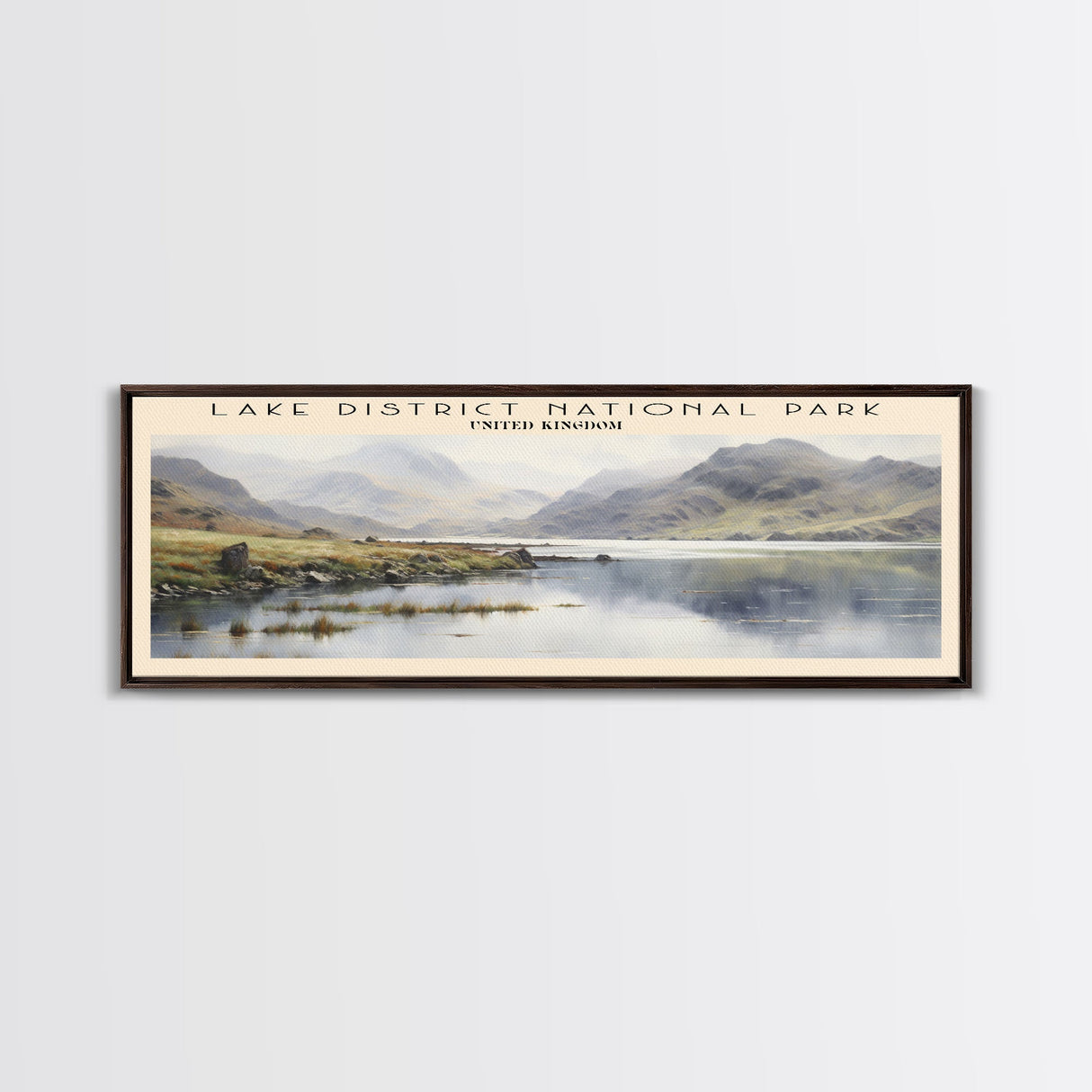 Lake District National Park COUNTRY | Framed Travel Poster Canvas Print | Trendy Wall Art | Watercolor Painting | Living Room Art | Unique Art