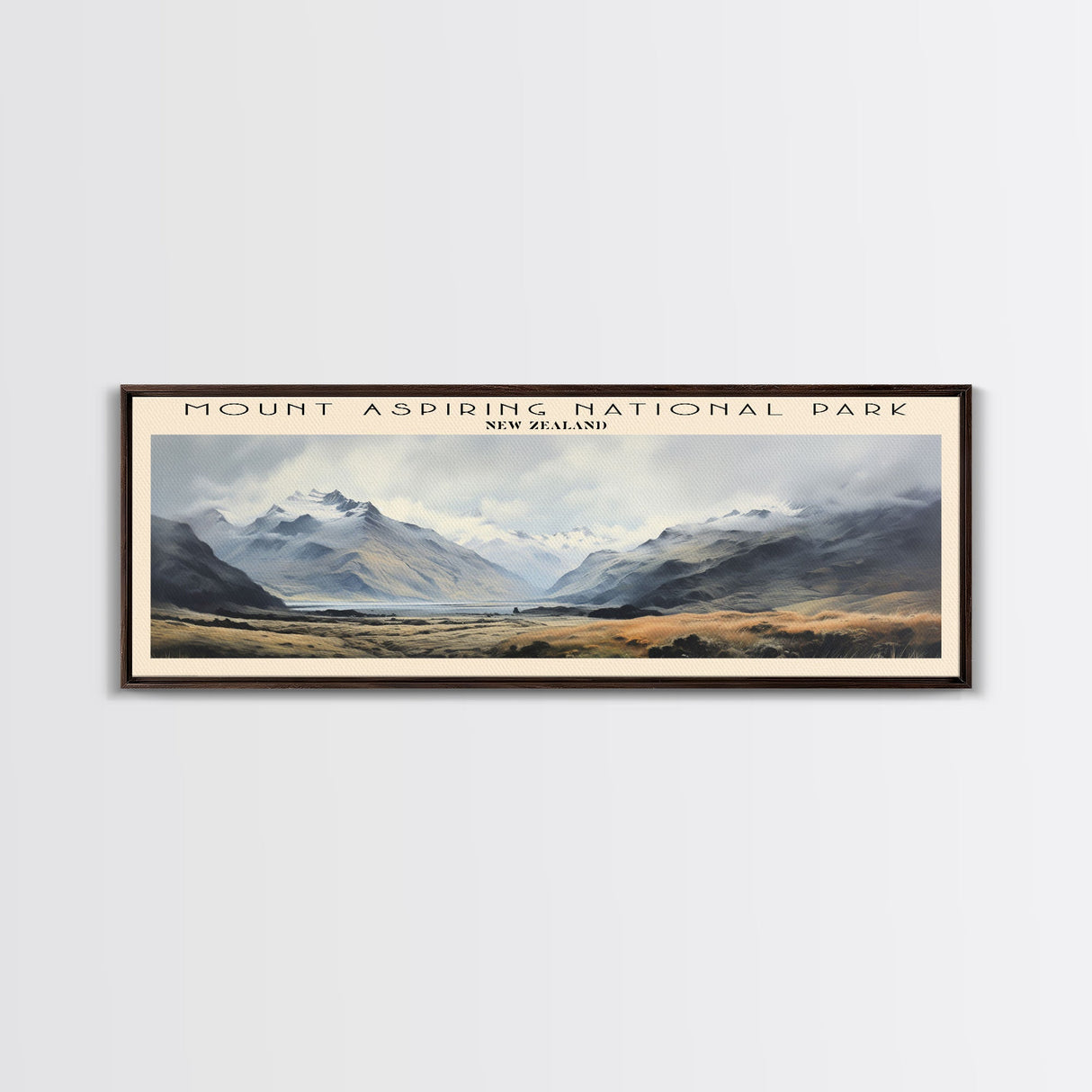 Mount Aspiring National Park Travel Poster Print, Framed Canvas Wall Art, Metal Wall Art, COUNTRY art, Gift For Him, Travel Wall Art, Travel Lover Gift