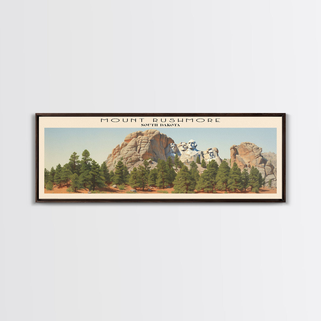 Mount Rushmore COUNTRY | Framed Travel Poster Canvas Print | Trendy Wall Art | Watercolor Painting | Living Room Art | Unique Art