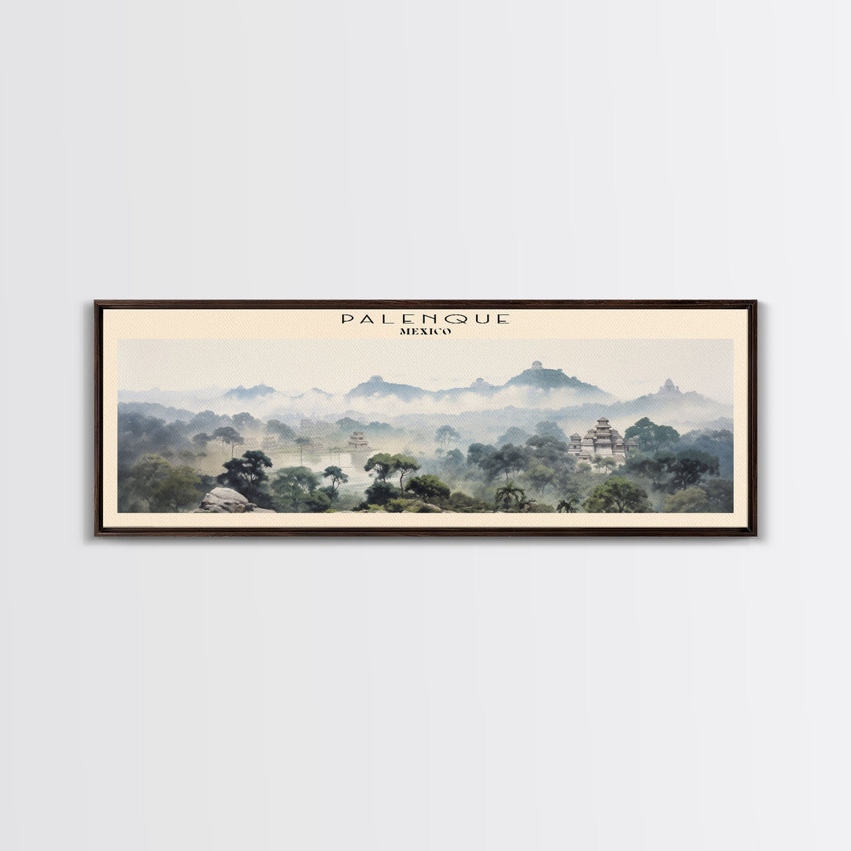 Palenque COUNTRY | Framed Travel Poster Canvas Print | Trendy Wall Art | Watercolor Painting | Living Room Art | Unique Art