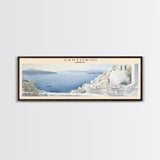 Santorini COUNTRY Travel Poster Print, Framed Canvas Print, COUNTRY Travel Art, Wood Framed Art, Wall Hanging, Home Decor