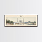 Taj Mahal Travel Poster Print, Framed Canvas Print, COUNTRY Travel Art, Wood Framed Art, Wall Hanging, Home Decor