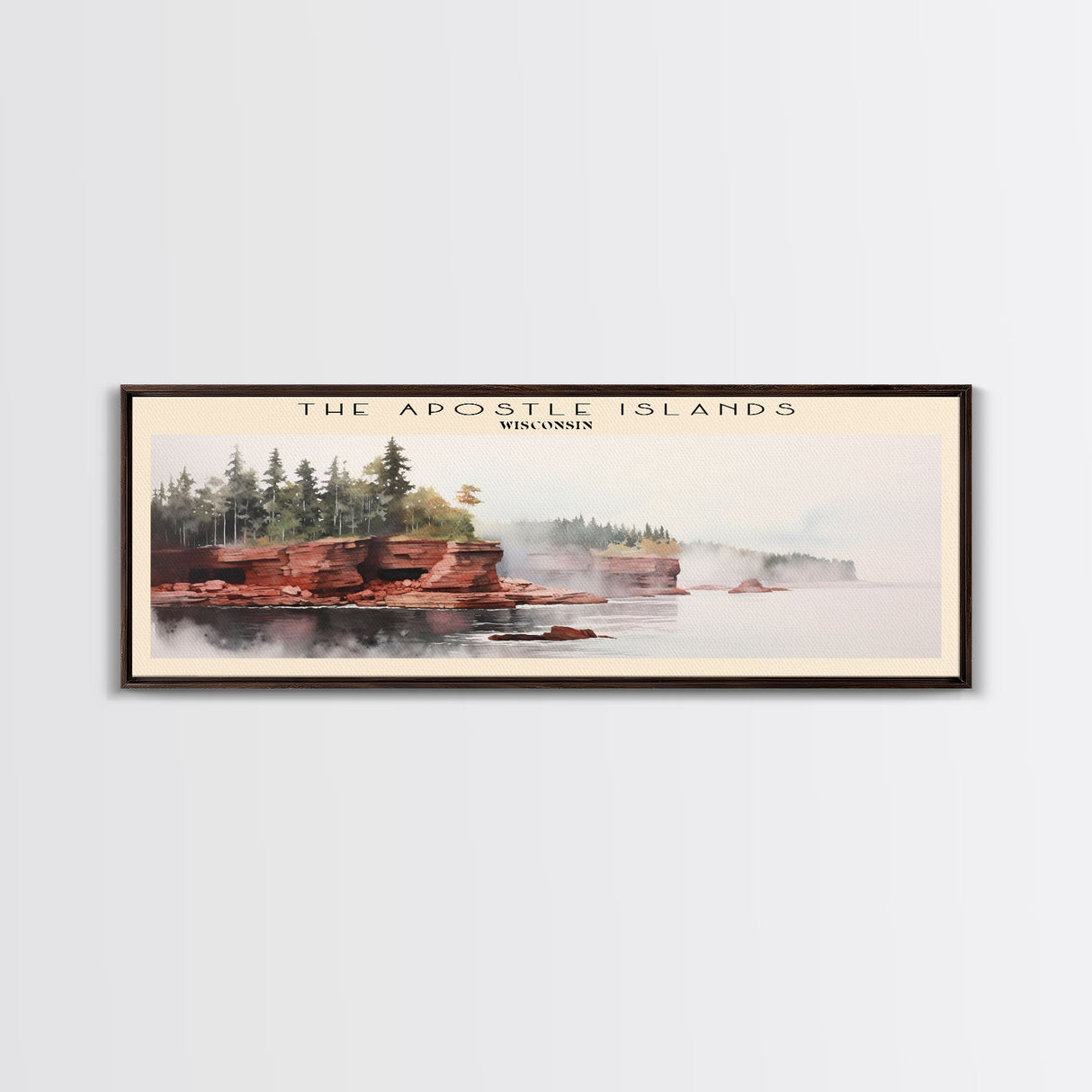 The Apostle Islands Travel Poster Print, Framed Canvas Print, COUNTRY Travel Art, Wood Framed Art, Wall Hanging, Home Decor