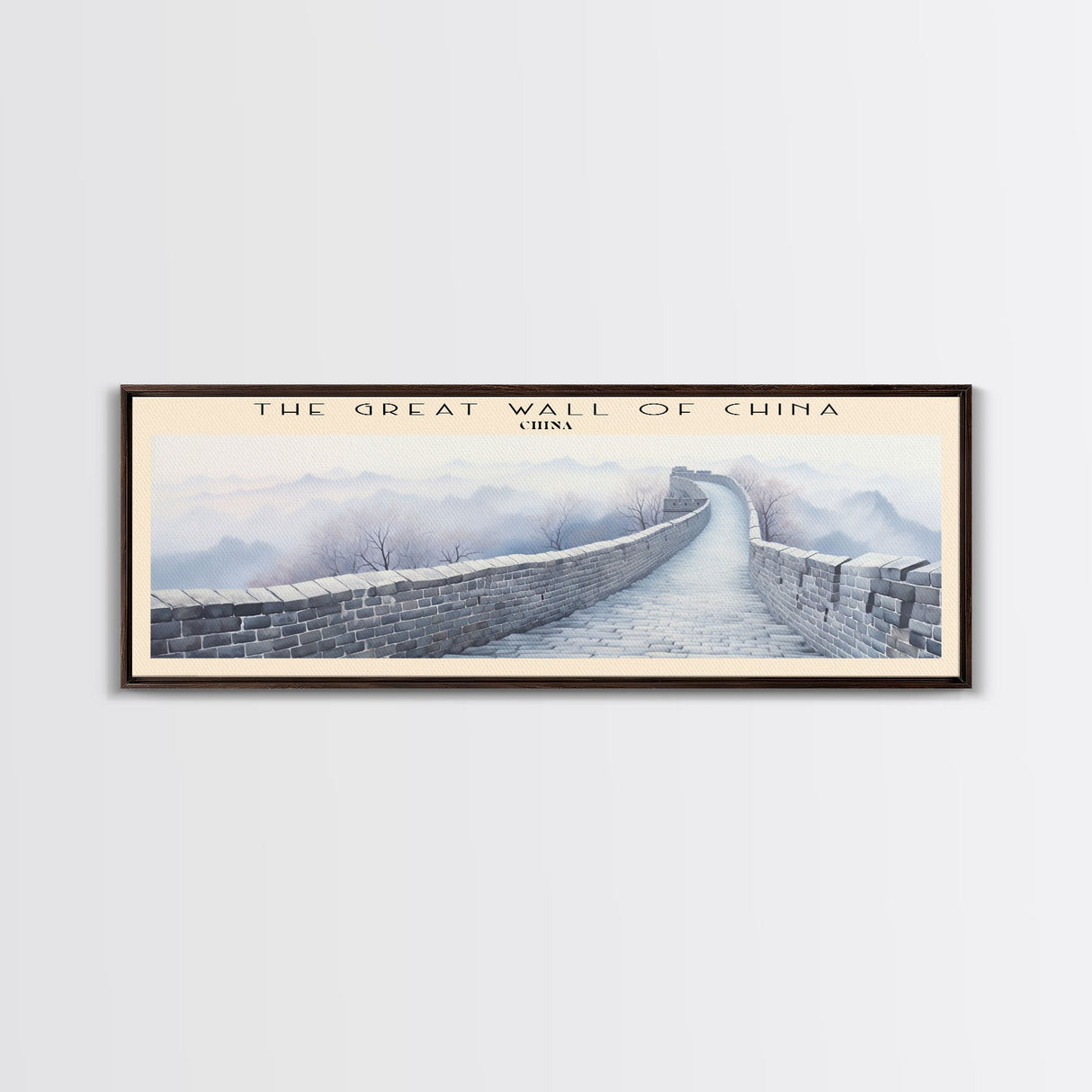 The Great Wall of China Travel Poster Print, Framed Canvas Print, COUNTRY Travel Art, Wood Framed Art, Wall Hanging, Home Decor