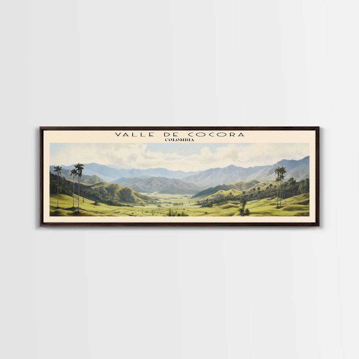 Valle de Cocora COUNTRY Travel Poster Print, Framed Canvas Print, COUNTRY Travel Art, Wood Framed Art, Wall Hanging, Home Decor