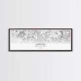 Panoramic Warsaw  City Map, Poland Art, Map Print, Minimalist Wall Art, Canvas Art, Housewarming Gift, Street Map Art, Closing Gift