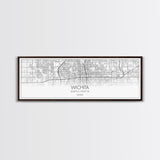 Panoramic Wichita City Map, Kansas Art, Map Print, Minimalist Wall Art, Canvas Art, Housewarming Gift, Street Map Art, Closing Gift