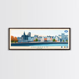 Aberdeen, Scotland Panoramic Travel Poster Canvas Print, Aberdeen, Scotland Painting, Scotland Art, Aberdeen Panoramic Travel Art, Travel Painting