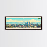 Panoramic Travel Poster Addis Ababa, Ethiopia Canvas Print, Addis Ababa, Ethiopia Painting, Ethiopia Art, Addis Ababa Travel Art, Guest Room Painting