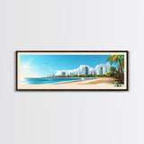 Aracaju, Brazil Panoramic Travel Poster Canvas Print, Aracaju, Brazil Painting, Brazil Art, Aracaju Travel Art, Guest Room Painting