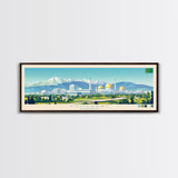 Ashgabat, Turkmenistan Panoramic Travel Poster Canvas Print, Ashgabat, Turkmenistan Painting, Turkmenistan Art, Ashgabat Panoramic Travel Art, Travel Painting