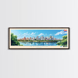 Asuncion, Paraguay Panoramic Travel Poster Canvas Print, Asuncion, Paraguay Painting, Paraguay Art, Asuncion Travel Art, Living Room Painting