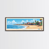 Panoramic Travel Poster Buenaventura, Colombia Canvas Print, Buenaventura, Colombia Painting, Colombia Art, Buenaventura Travel Art, Guest Room Painting