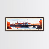 Coatbridge, Scotland Panoramic Travel Poster Canvas Print, Coatbridge, Scotland Painting, Scotland Art, Coatbridge Panoramic Travel Art, Travel Painting