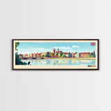 Colchester, England Travel Poster Panoramic Canvas Print, Colchester, England Painting, England Art, Colchester Travel Art, Guest Room Painting