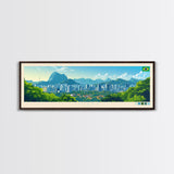 Panoramic Travel Poster Cuiaba, Brazil Canvas Print, Cuiaba, Brazil Painting, Brazil Art, Cuiaba Travel Art, Guest Room Painting