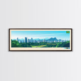 Curitiba, Brazil Panoramic Travel Poster Canvas Print, Curitiba, Brazil Painting, Brazil Art, Curitiba Travel Art, Living Room Painting