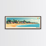 Daloa, Ivory Coast Panoramic Travel Poster Canvas Print, Daloa, Ivory Coast Painting, Ivory Coast Art, Daloa Panoramic Travel Art, Travel Painting