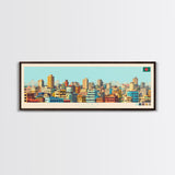 Dhaka, Bangladesh Panoramic Travel Poster Canvas Print, Dhaka, Bangladesh Painting, Bangladesh Art, Dhaka Travel Art, Guest Room Painting