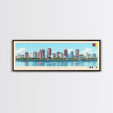 Douala, Cameroon Panoramic Travel Poster Canvas Print, Douala, Cameroon Painting, Cameroon Art, Douala Panoramic Travel Art, Travel Painting