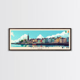 Drogheda, Ireland Panoramic Travel Poster Canvas Print, Drogheda, Ireland Painting, Ireland Art, Drogheda Travel Art, Guest Room Painting