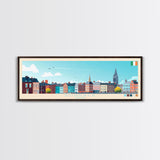 Dundalk, Ireland Travel Poster Panoramic Canvas Print, Dundalk, Ireland Painting, Ireland Art, Dundalk Travel Art, Guest Room Painting