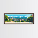 Durham, England Panoramic Travel Poster Canvas Print, Durham, England Painting, England Art, Durham Panoramic Travel Art, Travel Painting