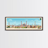 Faisalabad, Pakistan Panoramic Travel Poster Canvas Print, Faisalabad, Pakistan Painting, Pakistan Art, Faisalabad Panoramic Travel Art, Travel Painting