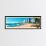 Panoramic Travel Poster Fortaleza, Brazil Canvas Print, Fortaleza, Brazil Painting, Brazil Art, Fortaleza Travel Art, Guest Room Painting