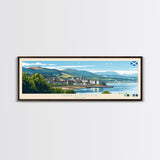 Greenock, Scotland Panoramic Travel Poster Canvas Print, Greenock, Scotland Painting, Scotland Art, Greenock Travel Art, Guest Room Painting