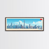 Guangzhou, China Panoramic Travel Poster Canvas Print, Guangzhou, China Painting, China Art, Guangzhou Travel Art, Guest Room Painting