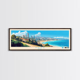 Haifa, Israel Panoramic Travel Poster Canvas Print, Haifa, Israel Painting, Israel Art, Haifa Travel Art, Guest Room Painting