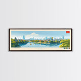 Hanoi, Vietnam Panoramic Travel Poster Canvas Print, Hanoi, Vietnam Painting, Vietnam Art, Hanoi Travel Art, Guest Room Painting