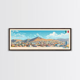 Hermosillo, Mexico Travel Poster Panoramic Canvas Print, Hermosillo, Mexico Painting, Mexico Art, Hermosillo Travel Art, Guest Room Painting