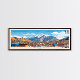 Huancayo, Peru Travel Poster Panoramic Canvas Print, Huancayo, Peru Painting, Peru Art, Huancayo Travel Art, Guest Room Painting