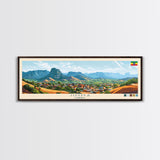 Panoramic Travel Poster Jimma, Ethiopia Canvas Print, Jimma, Ethiopia Painting, Ethiopia Art, Jimma Travel Art, Guest Room Painting