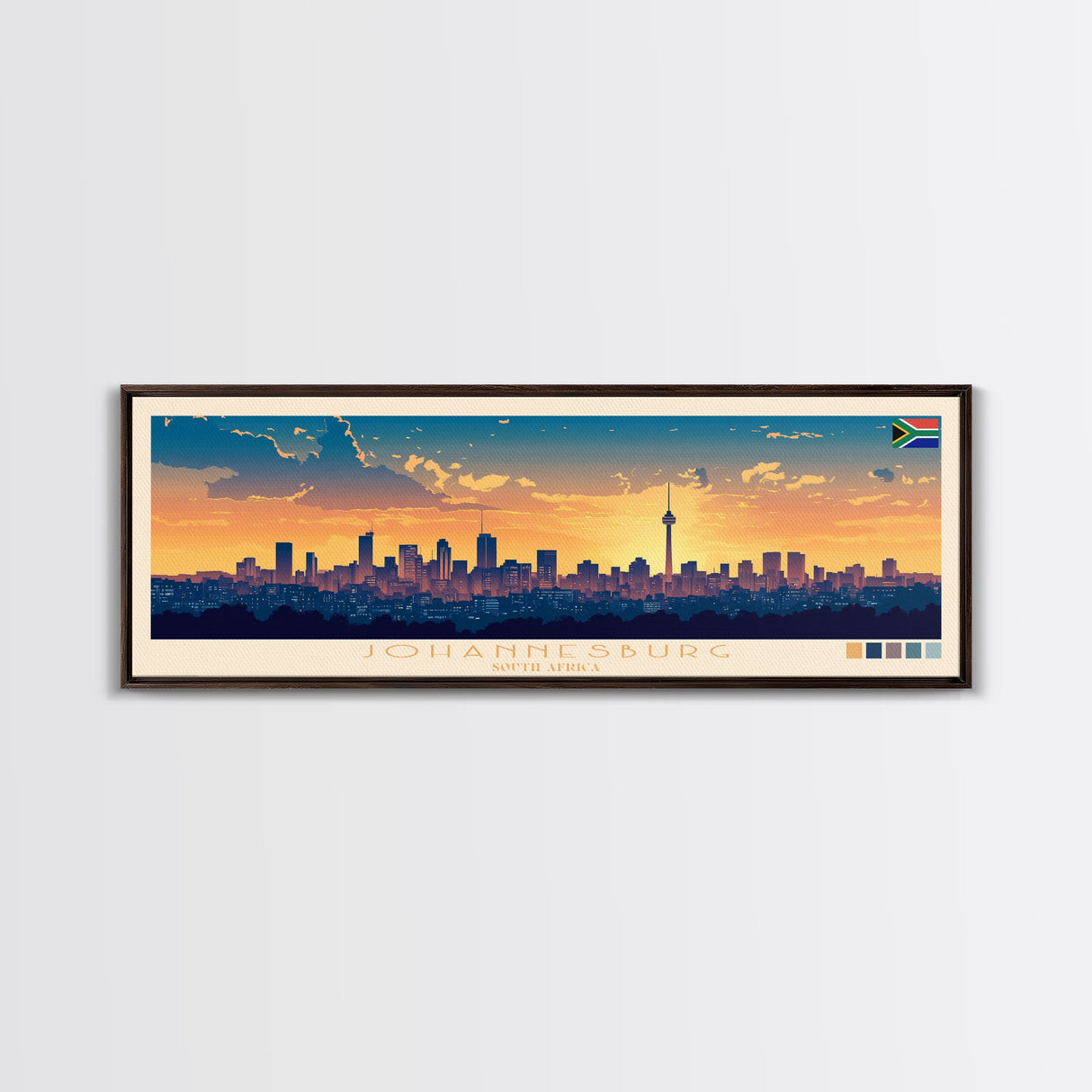 Joinville, Brazil Panoramic Travel Poster Canvas Print, Joinville, Brazil Painting, Brazil Art, Joinville Travel Art, Living Room Painting