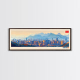 Kunming, China Panoramic Travel Poster Canvas Print, Kunming, China Painting, China Art, Kunming Travel Art, Guest Room Painting