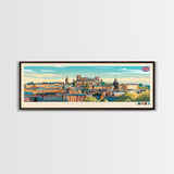 Lancaster, England Travel Poster Panoramic Canvas Print, Lancaster, England Painting, England Art, Lancaster Travel Art, Guest Room Painting