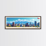 Las Condes, Chile Panoramic Travel Poster Canvas Print, Las Condes, Chile Painting, Chile Art, Las Condes Panoramic Travel Art, Travel Painting