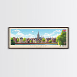 Lichfield, England Travel Poster Panoramic Canvas Print, Lichfield, England Painting, England Art, Lichfield Travel Art, Guest Room Painting