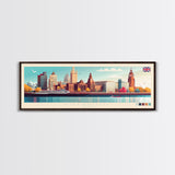 Liverpool, England Panoramic Travel Poster Canvas Print, Liverpool, England Painting, England Art, Liverpool Travel Art, Guest Room Painting