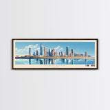 Manama, Bahrain Travel Poster Panoramic Canvas Print, Manama, Bahrain Painting, Bahrain Art, Manama Travel Art, Guest Room Painting