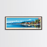 Nanaimo, Canada Panoramic Travel Poster Canvas Print, Nanaimo, Canada Painting, Canada Art, Nanaimo Travel Art, Guest Room Painting