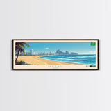 Natal, Brazil Panoramic Travel Poster Canvas Print, Natal, Brazil Painting, Brazil Art, Natal Travel Art, Guest Room Painting