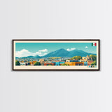 Naucalpan, Mexico Panoramic Travel Poster Canvas Print, Naucalpan, Mexico Painting, Mexico Art, Naucalpan Travel Art, Living Room Painting